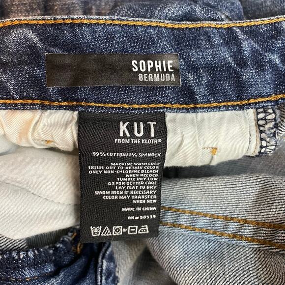 Kut from the Kloth Sophie Distressed Stretch Denim Jean Bermuda Shorts womens 6 - Picture 10 of 11